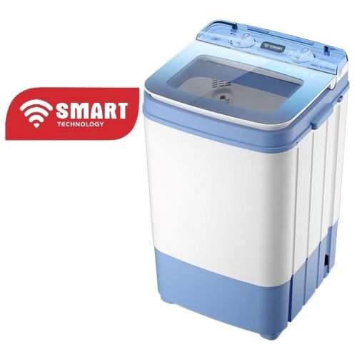 SMART TECHNOLOGY Mini Machine à laver STMLS-6K Semi-Automatique- 6Kg- Lavage et Essorage- Bleu-Blanc-Garantie 6 Mois.